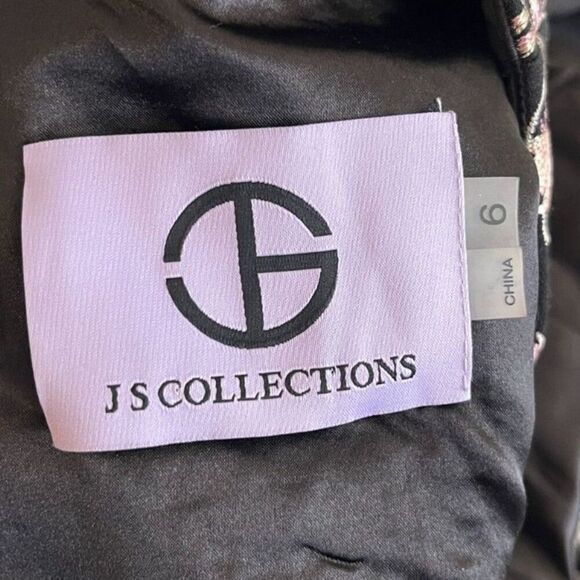 JS Collections Women's Size 6 Floral Embroidered Printed Crepe V-Neck Jumpsuit - Picture 5 of 16